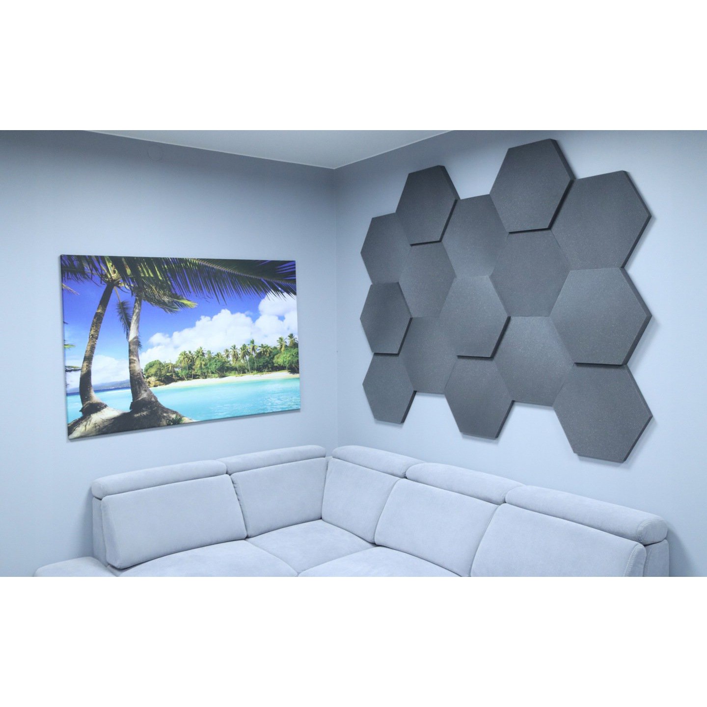 Akustický panel Hexagon zelená 50x50cmx3cm samozhášavá nehorľavá pena karus