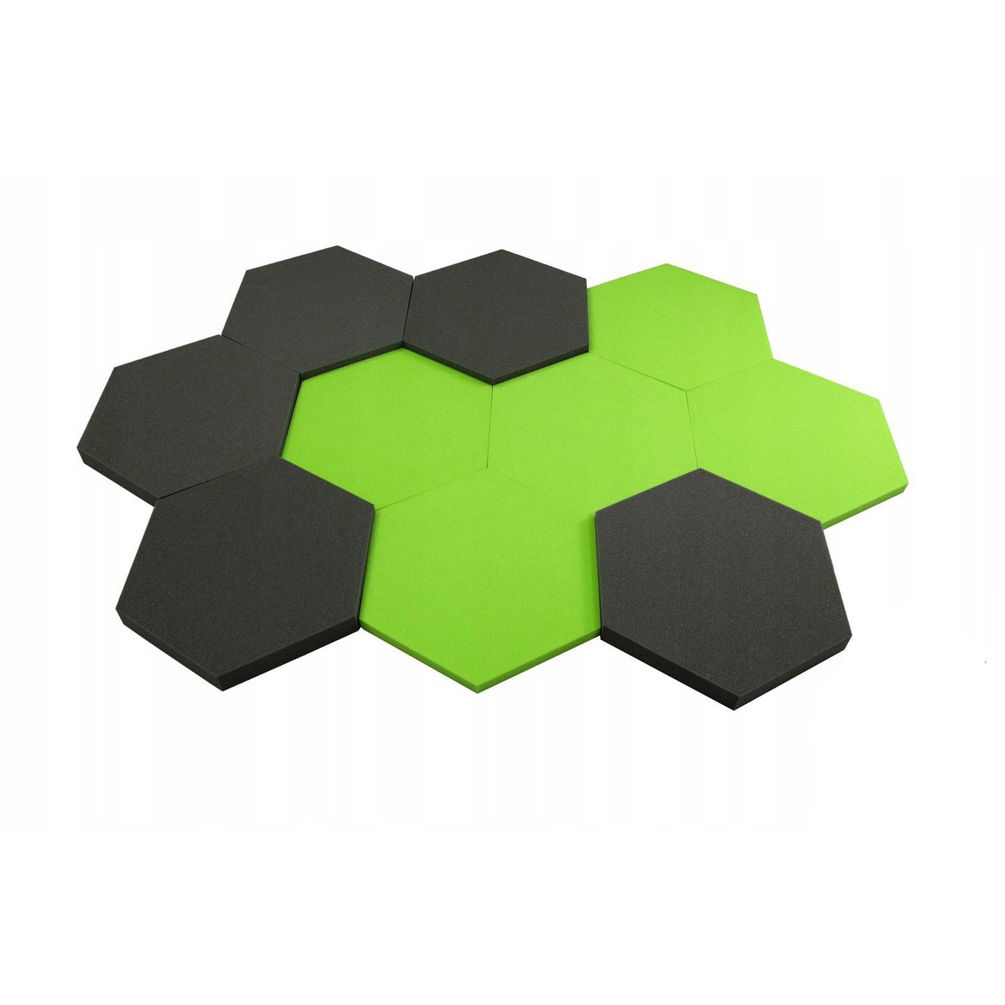 Akustický panel Hexagon zelená 50x50cmx3cm samozhášavá nehorľavá pena karus