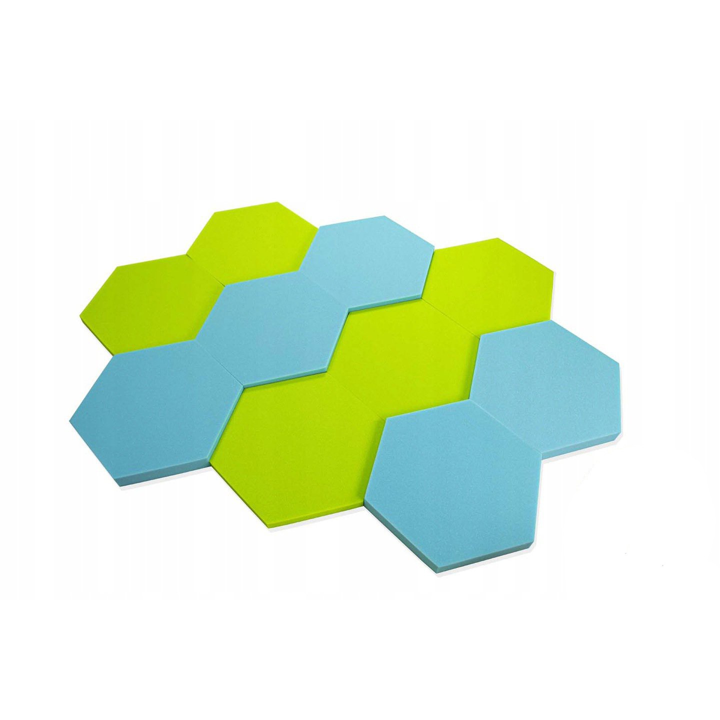 Akustický panel Hexagon zelená 50x50cmx3cm samozhášavá nehorľavá pena karus