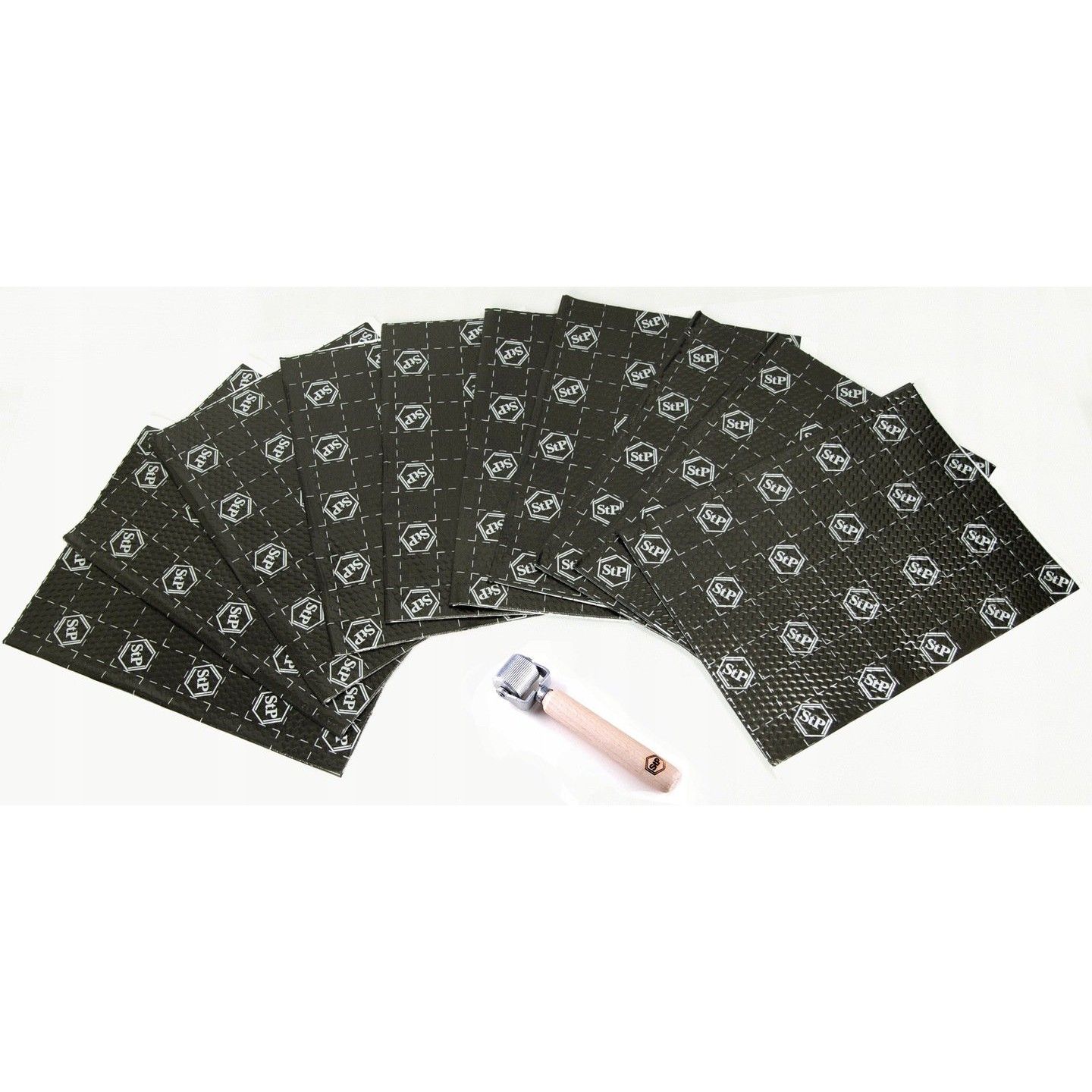 Butylová rohož 10ks 1,8mm 75x50cm + zvukotesná pena 6mm 350x100cm K6s + valec karus